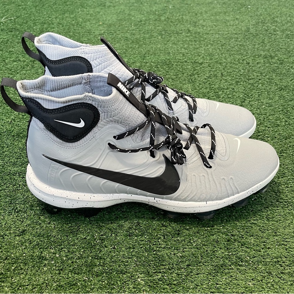 Nike Alpha Huarache NXT MCS Mid Baseball Cleats Gray Black DJ6519-003 Size 14